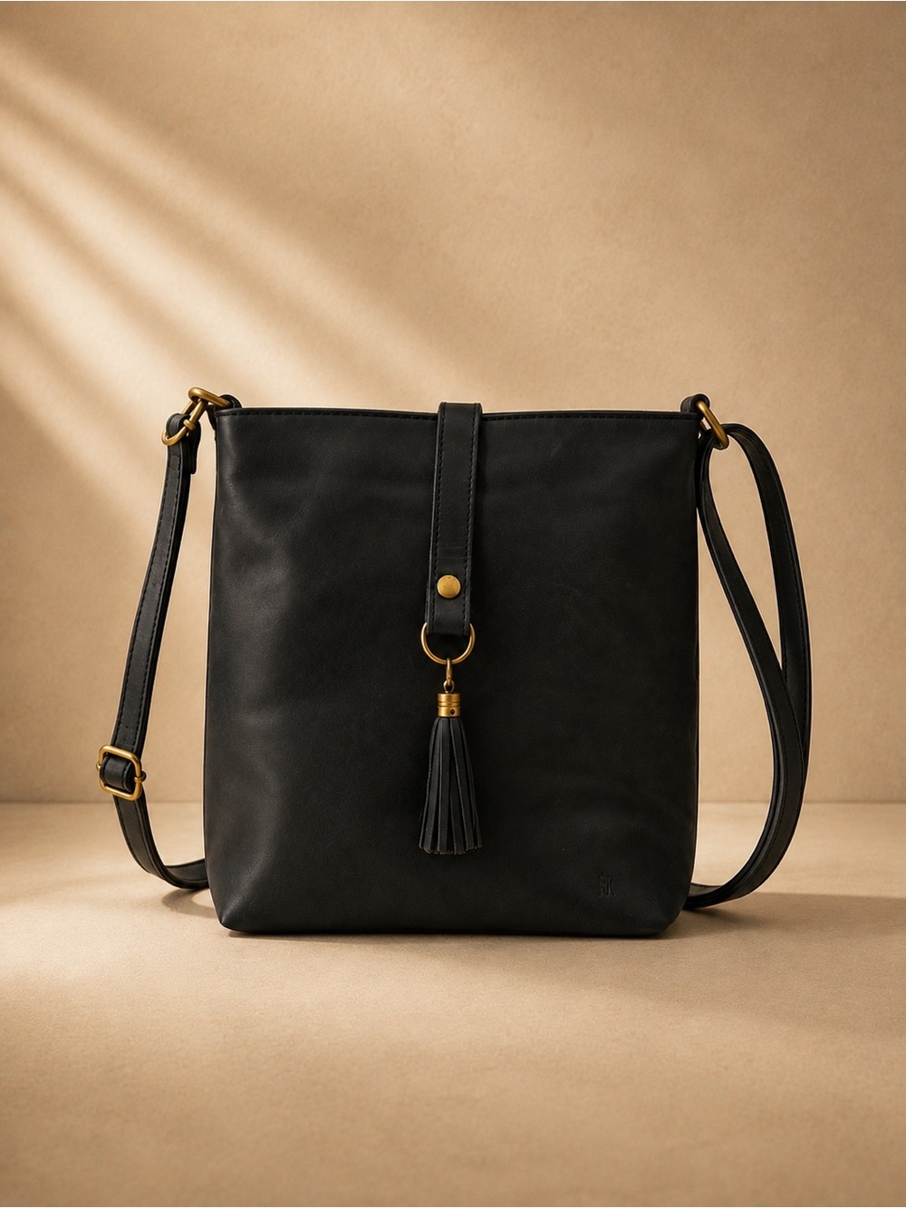 Genuine Leather Convertible Crossbody Bag / Backpack | Black | NWOT